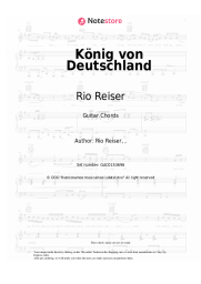 Sheet music, chords Rio Reiser - König von Deutschland