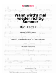 Sheet music, chords Rudi Carrell - Wann wird's mal wieder richtig Sommer