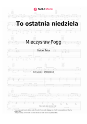 Sheet music, chords Mieczysław Fogg - To ostatnia niedziela