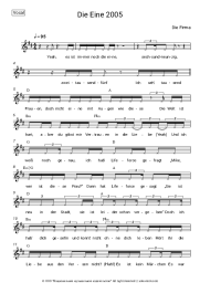 Sheet music, chords Die Firma - Die Eine 2005