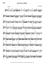 Sheet music, chords Die Firma - Die Eine 2005