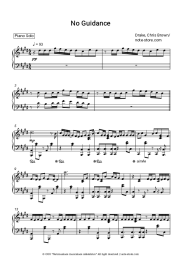 Sheet music, chords Chris Brown, Drake - No Guidance