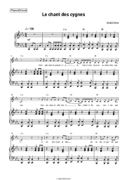 Sheet music, chords Indochine - Le chant des cygnes