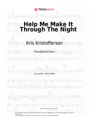 Sheet music, chords Kris Kristofferson - Help Me Make It Through The Night