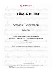 Sheet music, chords Stefanie Heinzmann - Like A Bullet