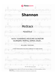 Sheet music, chords MoStack - Shannon