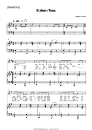 Sheet music, chords Merle Travis - Sixteen Tons