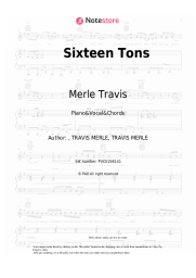 Sheet music, chords Merle Travis - Sixteen Tons