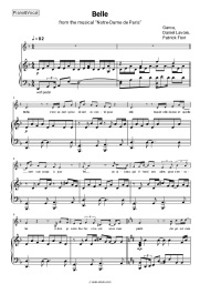 Sheet music, chords Garou, Daniel Lavoie, Patrick Fiori - Belle (from the musical Notre-Dame de Paris)