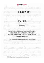 Sheet music, chords Cardi B, Bad Bunny - I Like It