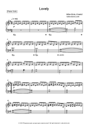 Sheet music, chords Billie Eilish, Khalid - Lovely