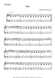 Sheet music, chords Rihanna, Mikky Ekko - Stay