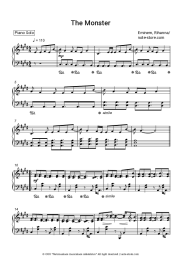 Sheet music, chords Eminem, Rihanna - The Monster