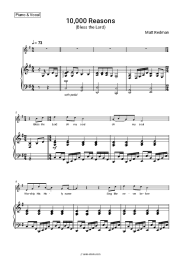 Sheet music, chords Matt Redman - 10,000 Reasons (Bless the Lord)