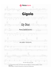 Sheet music, chords DJ Ötzi - Gigolo