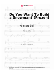 Sheet music, chords Kristen Bell - Do You Want To Build a Snowman? (Frozen)