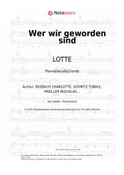 Sheet music, chords LOTTE - Wer wir geworden sind