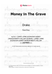 Sheet music, chords Drake, Rick Ross - Money In The Grave