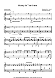 Sheet music, chords Drake, Rick Ross - Money In The Grave