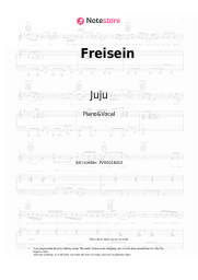 Sheet music, chords Juju, Xavier Naidoo - Freisein