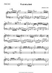 Sheet music, chords Zdravko Colic - Ti si mi u krvi