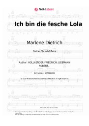 Sheet music, chords Marlene Dietrich - Ich bin die fesche Lola (from 'The Blue Angel')