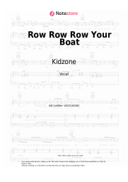 Sheet music, chords Kidzone - Row Row Row Your Boat