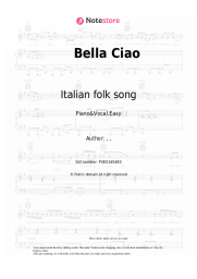 Sheet music, chords Italian folk song - Bella Ciao