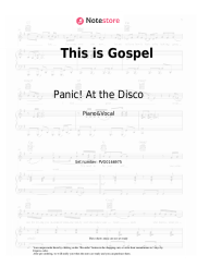Sheet music, chords Panic! At the Disco - This is Gospel