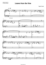 Sheet music, chords Taylor Davis - Leaves from the Vine (From 'Avatar: The Last Airbender')