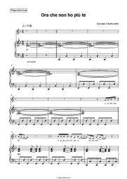 Sheet music, chords Cesare Cremonini - Ora che non ho più te
