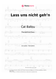 Sheet music, chords Cat Ballou - Lass uns nicht geh’n