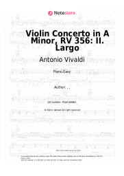 Sheet music, chords Antonio Vivaldi - Violin Concerto in A Minor, RV 356: II. Largo
