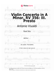 Sheet music, chords Antonio Vivaldi - Violin Concerto in A Minor, RV 356: III. Presto