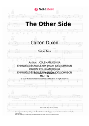 Sheet music, chords Colton Dixon - The Other Side