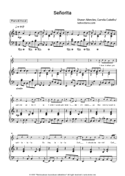 Sheet music, chords Shawn Mendes, Camila Cabello - Senorita