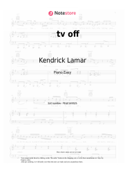 Sheet music, chords Kendrick Lamar, Lefty Gunplay - tv off