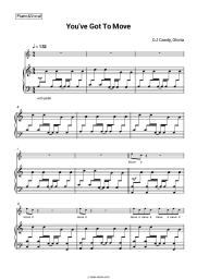 Sheet music, chords DJ Candy, Gloria - You've Got To Move