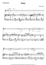 Sheet music, chords Patsy Cline - Crazy