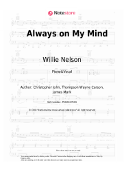 Sheet music, chords Willie Nelson - Always on My Mind