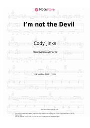 Sheet music, chords Cody Jinks, The Tone Deaf Hippies - I’m not the Devil