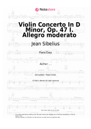 Sheet music, chords Jean Sibelius - Violin Concerto In D Minor, Op. 47 I. Allegro moderato