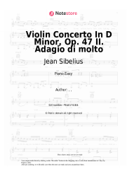Sheet music, chords Jean Sibelius - Violin Concerto In D Minor, Op. 47  II. Adagio di molto