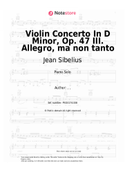 Sheet music, chords Jean Sibelius - Violin Concerto In D Minor, Op. 47  III. Allegro, ma non tanto