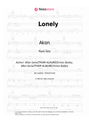 Sheet music, chords Akon - Lonely