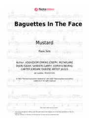 Sheet music, chords Mustard, A Boogie wit da Hoodie, NAV, Playboi Carti - Baguettes In The Face