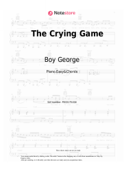 Sheet music, chords Boy George - The Crying Game