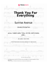 Sheet music, chords Sunrise Avenue - Thank You For Everything