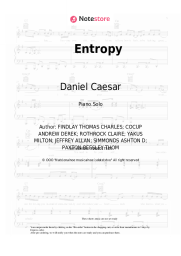 Sheet music, chords Daniel Caesar - Entropy