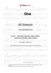 Sheet music, chords Ed Sheeran - One